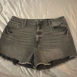 Eunina Black Denim Shorts Xl Super High Rise (AT22)